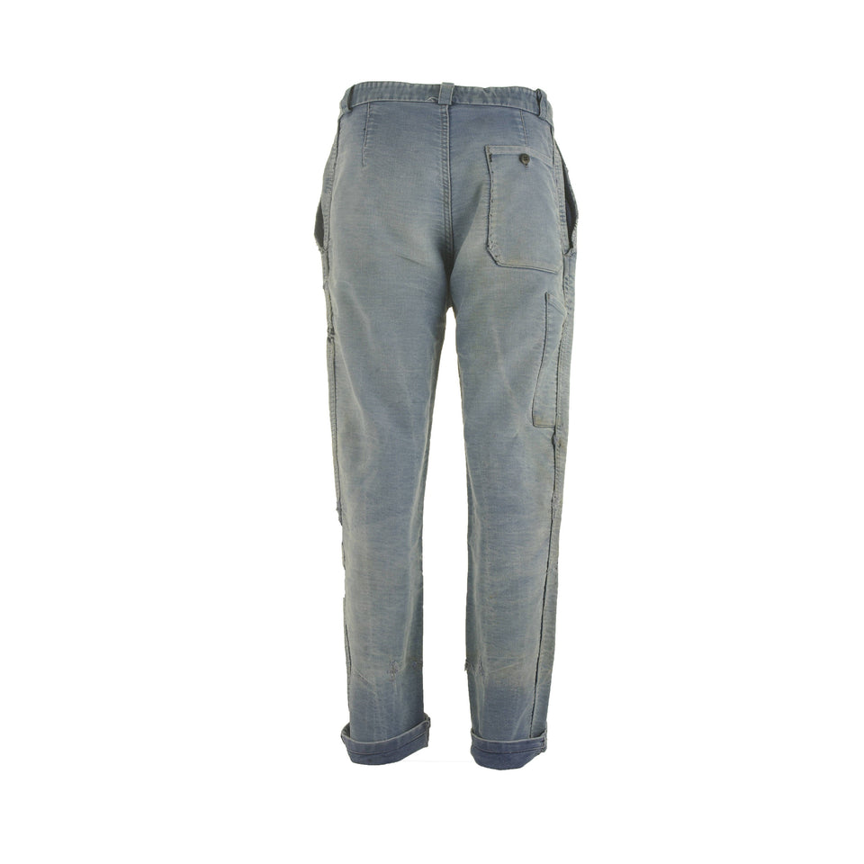 Dumont D'urville French Worker Pants Blue Moleskin 2