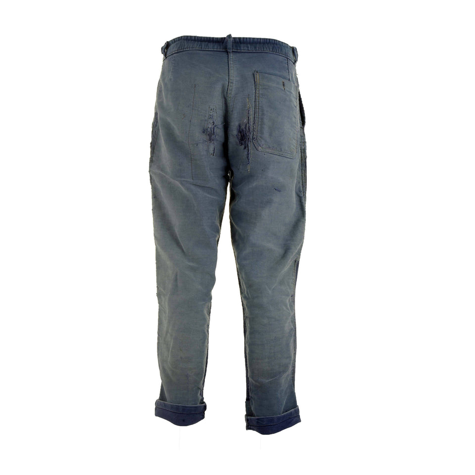 A. Saint Michel Blue Moleskin French Worker Pants 2