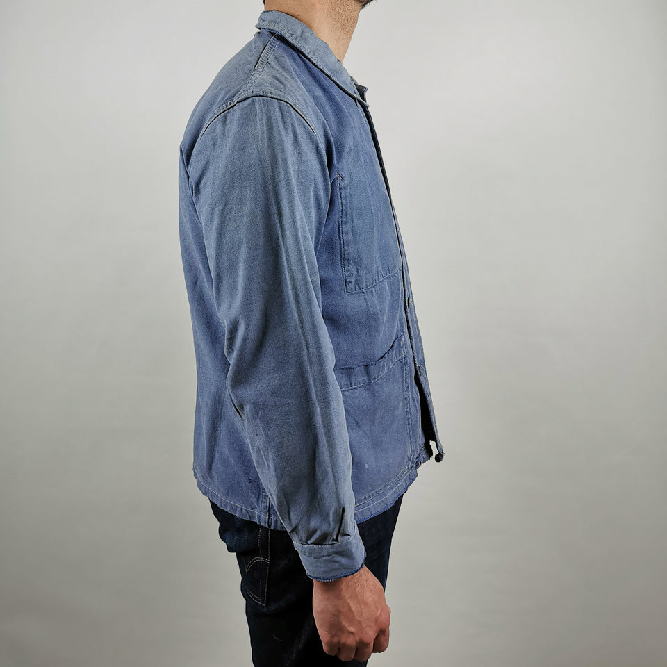 Faded Chore Jacket With Nice Repairs 11