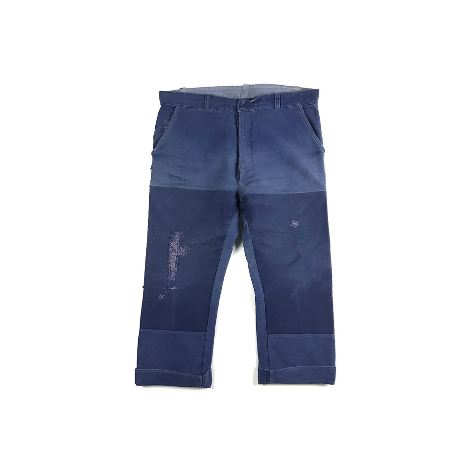 Patched and darned "Le Beaufort" French Worker Pants 1