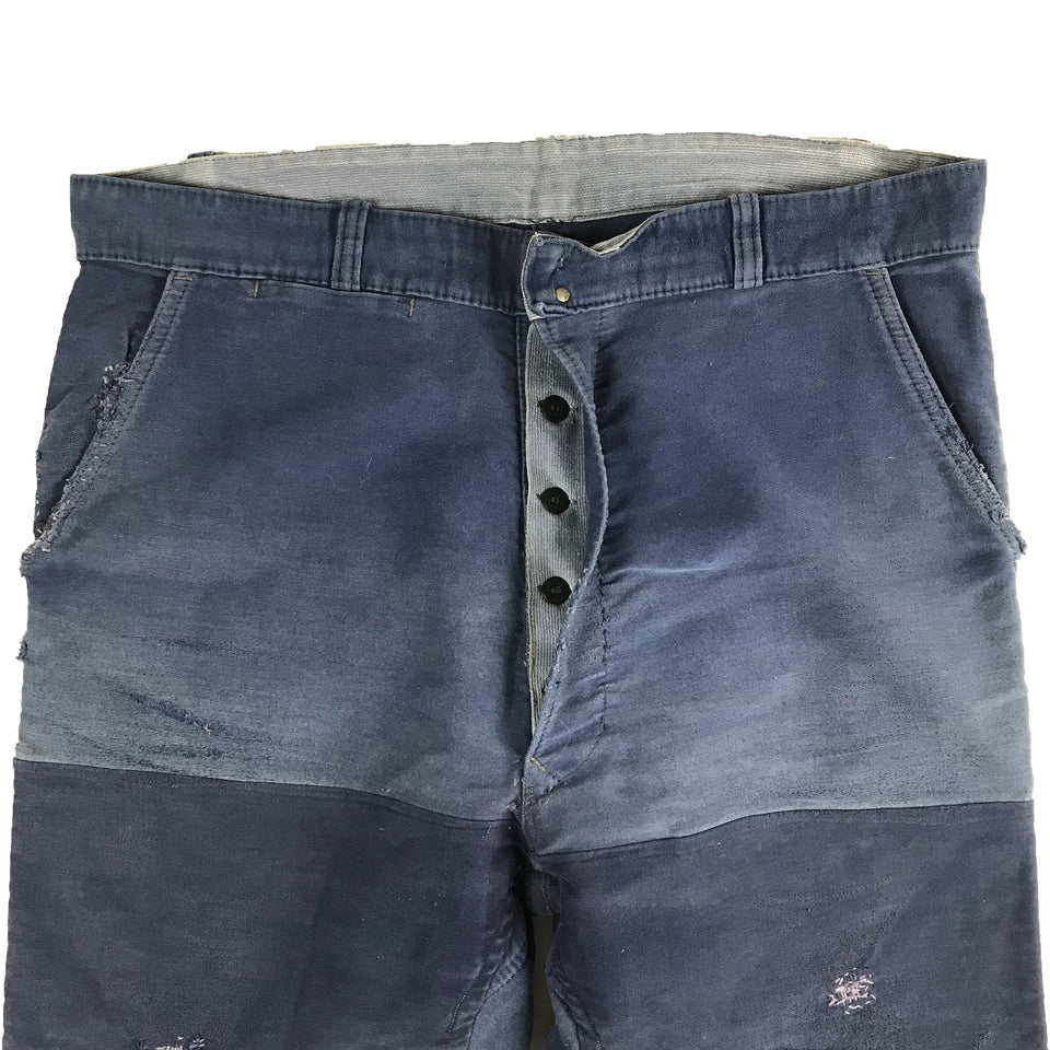 Patched and darned "Le Beaufort" French Worker Pants 6